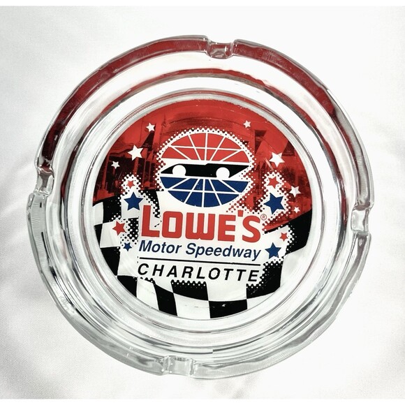 NASCAR Lowe's Motor Speedway Charlotte Collectible Glass Ashtray - Picture 2 of 9